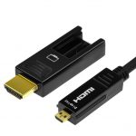 כבל HDMI2.0 באורך 10 מטר עם ראש פריק בצד אחד.